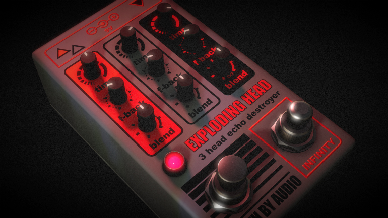 3D guitar pedal with photorealistic graphics.
